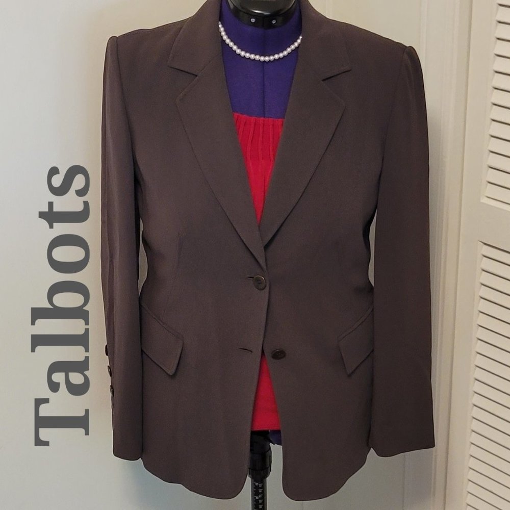Talbots Beautiful Gray 2 Button Lined Blazer Jack… - image 1